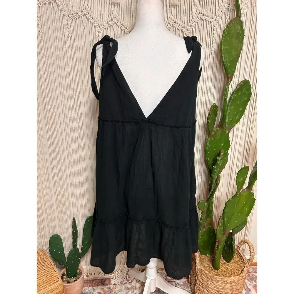 Aerie 100% Cotton Tie Shoulder Dress Size XL - Picture 4 of 7